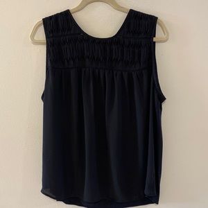 Black Mixed Media Black Sleeveless Blouse